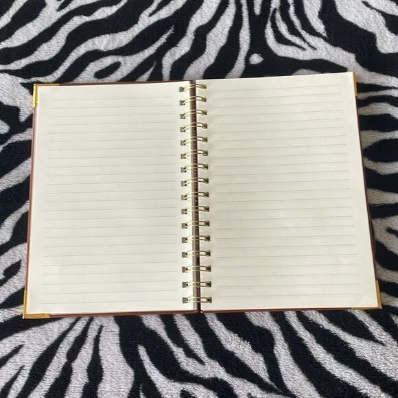 Martha Stewart brown faux leather hard cover spiral stitched notebook journal - Picture 7 of 10